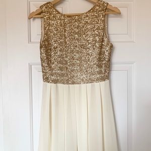 Gold sequin party dress